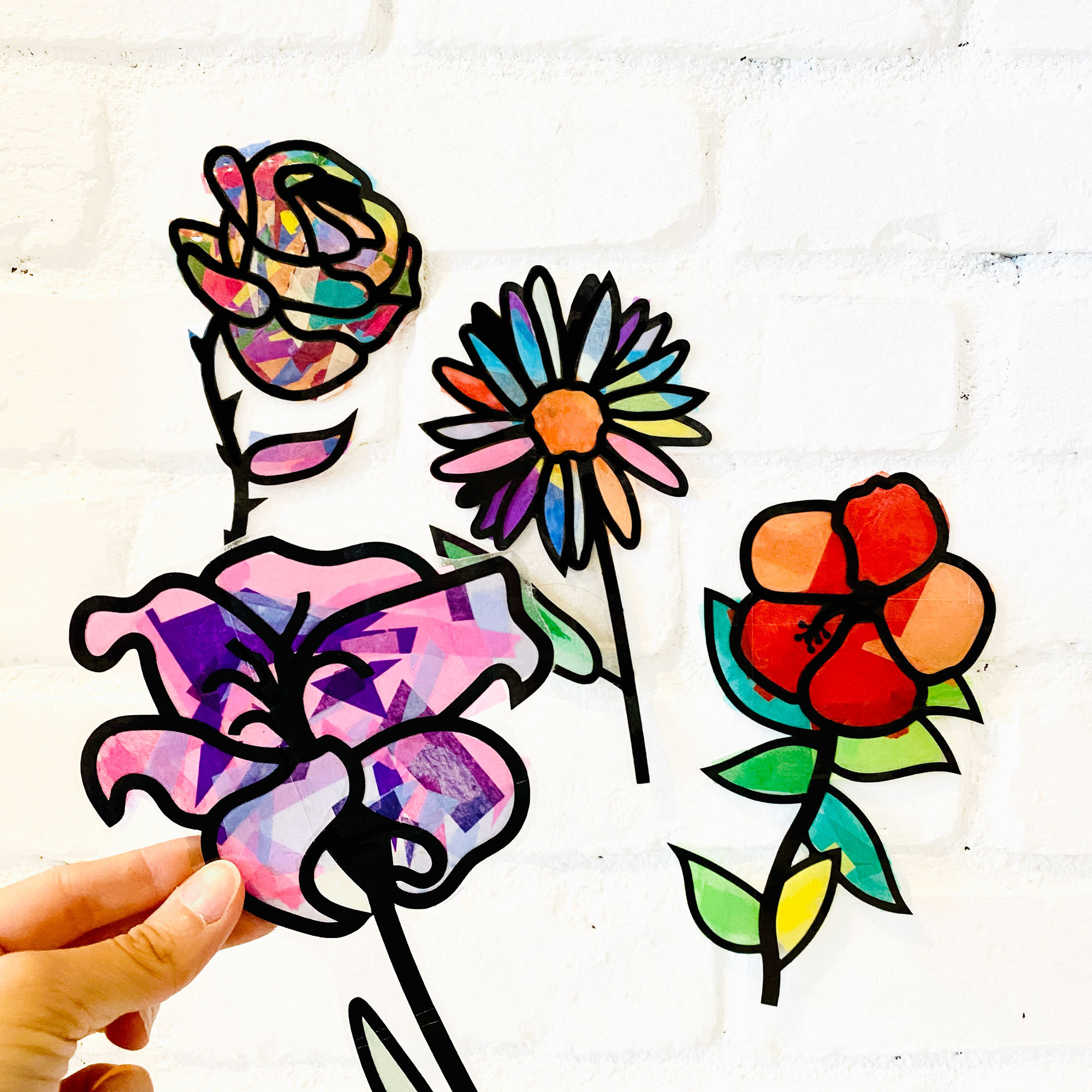 Flowers Suncatcher Kit Kids Craft Kit Summer Adult Craft Etsy UK