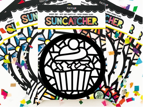 Cupcake Suncatcher Kit Art Party Favor for Kids Birthday Gift for