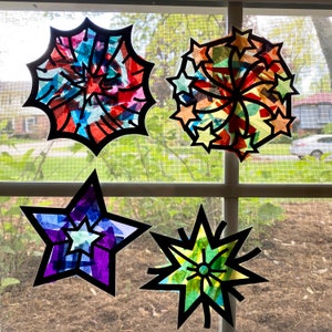 Fireworks suncatcher kit Fourth of July kids craft kit crafts for kids homeschool activity DIY arts and crafts toddler craft image 3