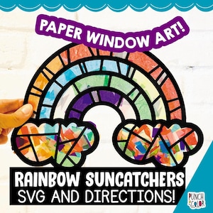 SVG Regenbogen, Regenbogen Sonnenfänger auf Ihrem Cricut, Instant Download St. Patricks day Handwerk, DIY Regenbogen Party Aktivität für Kinder