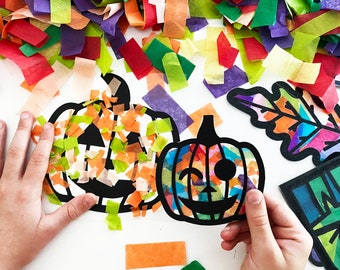 Halloween party activity for toddlers and kids - Classroom fall party craft for preschool and elementary - Paper arts and crafts kit
