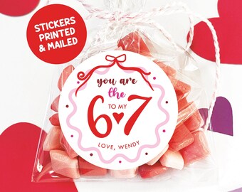 Girly 67 Slang Valentine's Day Stickers, Set of 12 Coquette Tween Classroom Valentine Labels