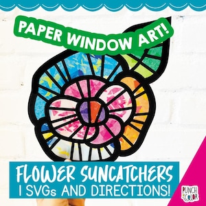 SVG Datei Sommer Blume, machen Sie wunderliche Blumen Sonnenfänger auf Ihrem Cricut, Instant Download Sommer Basteleien für Kinder, Frühling Gartenaktivität