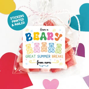 Stickers sac de cadeaux de remise des diplômes bonbons gummi, cadeau d'école de fin d'année ours personnalisé, diplômé d'âge préscolaire ou de maternelle