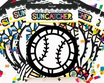 Baseball suncatcher craft kit for kids - sports birthday party favors - small happy mail gift for boys and girls - softball party favors