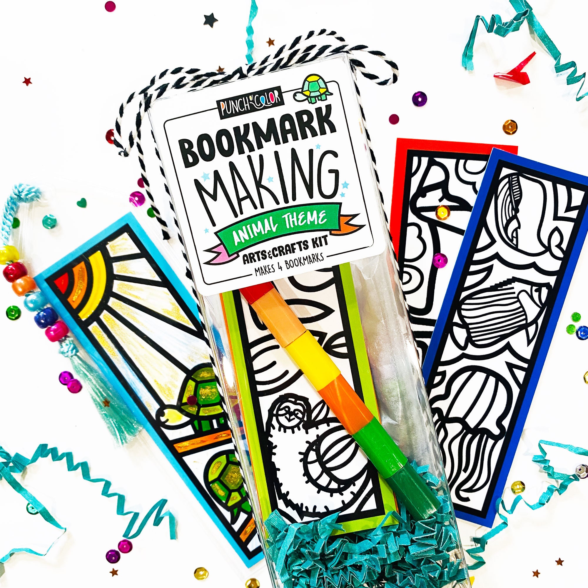 Kids Bookmark Making Arts and Crafts Kit for Kids, DIY Turtle and Sea  Animals Coloring Bookmark for Children, Stocking Stuffer Boy or Girl 