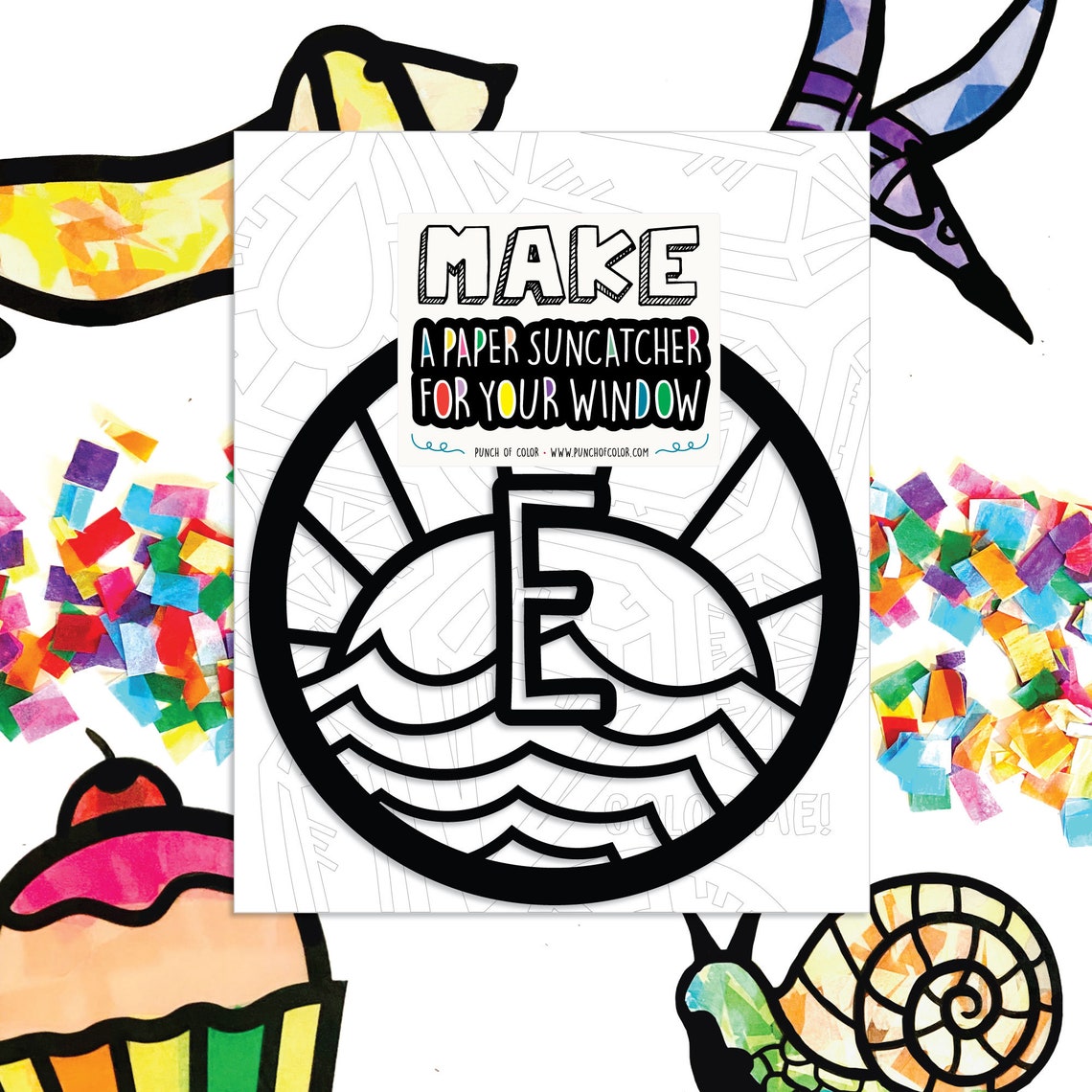 Ocean Sunrise Monogram Suncatcher Kit Craft Kits for Kids Etsy