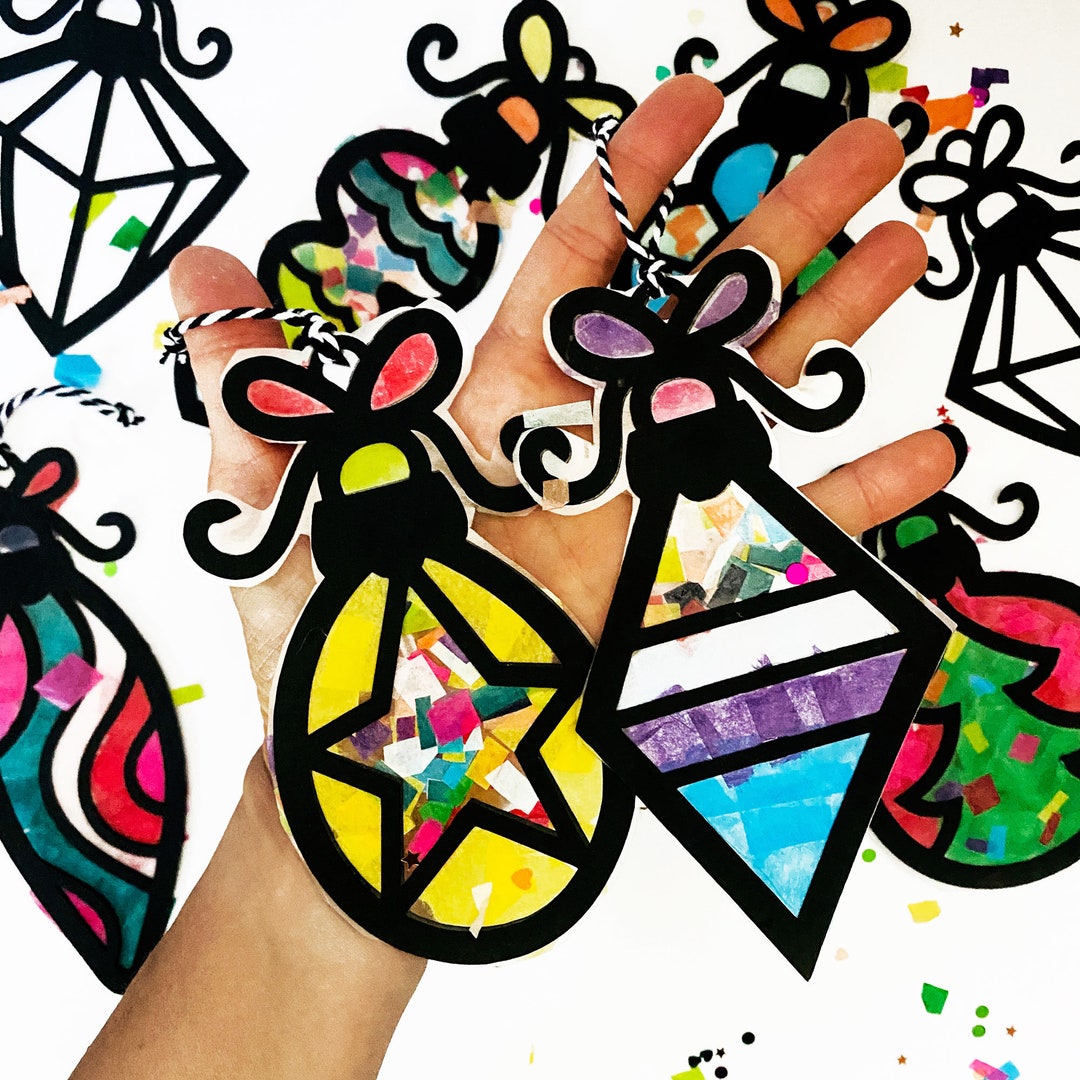 ornament-making-diy-kit-tissue-paper-christmas-ornament-arts-etsy