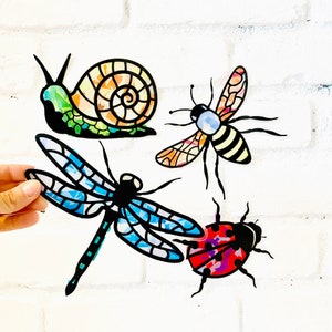 Bugs and insects suncatcher arts and crafts kit for kids,  preschool nature activity or lesson, toddler homeschool curriculum activity