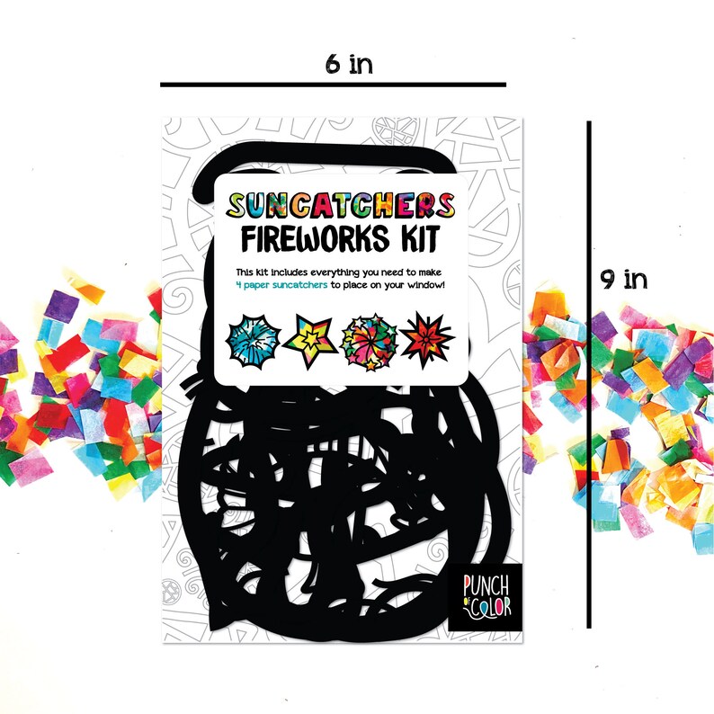 Fireworks suncatcher kit Fourth of July kids craft kit crafts for kids homeschool activity DIY arts and crafts toddler craft image 4