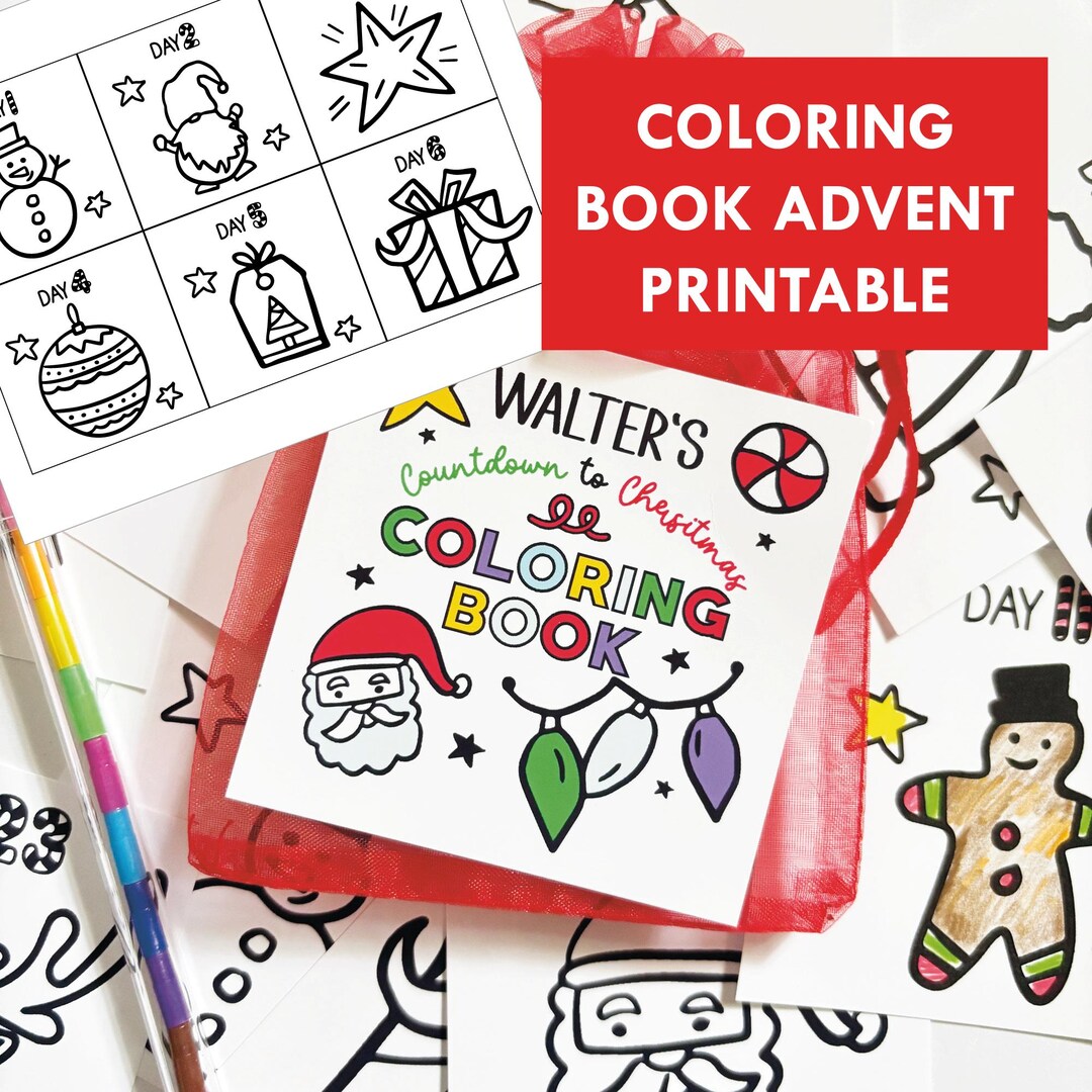 Printable Coloring Book Advent Calendar, Toddler Countdown to Christmas ...