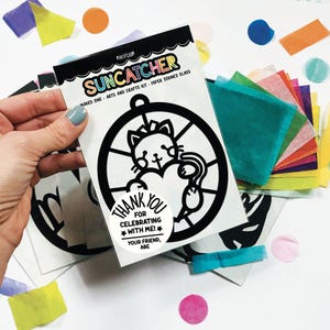 Kitty Cat suncatcher birthday party favors, cat birthday party favors for kids, kitten birthday activity, goodie bag for toddler girls
