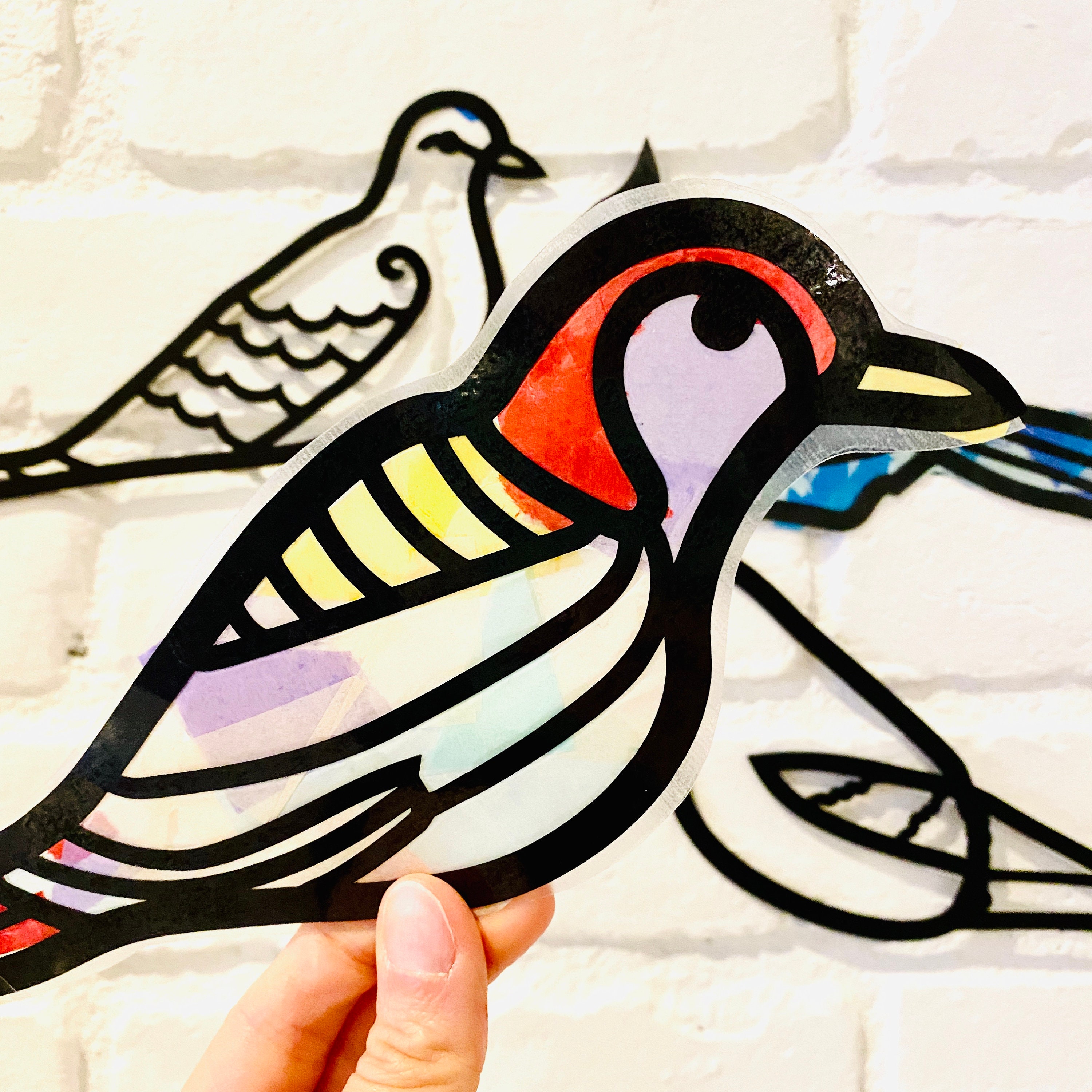 Birds suncatcher kit arts and crafts kit stained glass Etsy