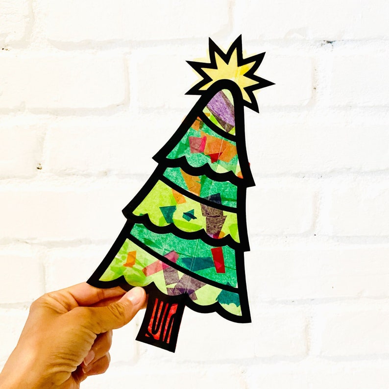 Christmas Tree Suncatcher kit Christmas craft kids craft Etsy