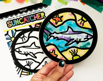 Shark Suncatcher Arts & Crafts Kit: Under The Sea Birthday Party Favor