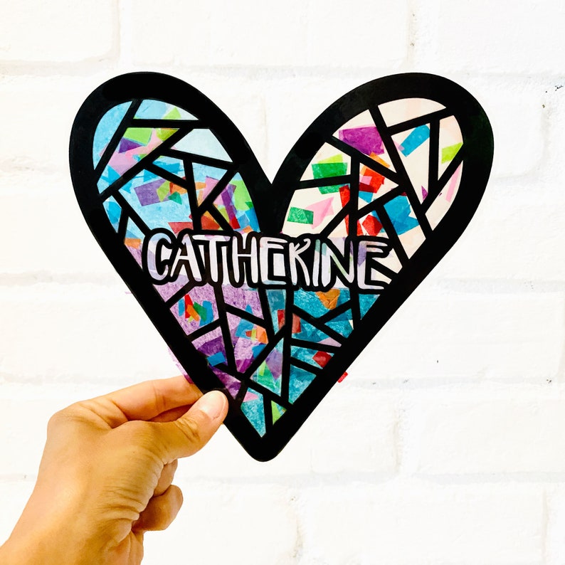Heart Suncatcher Kit Personalized Gift for Kids Kids Craft Etsy