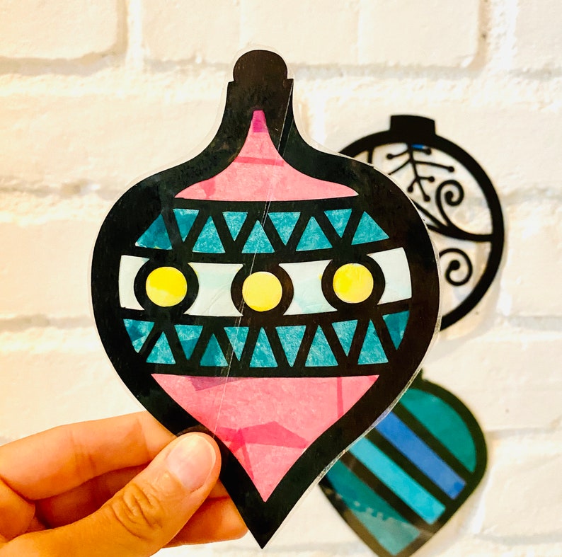 Ornaments Suncatcher Kit Christmas Craft Kids Craft Kit Etsy