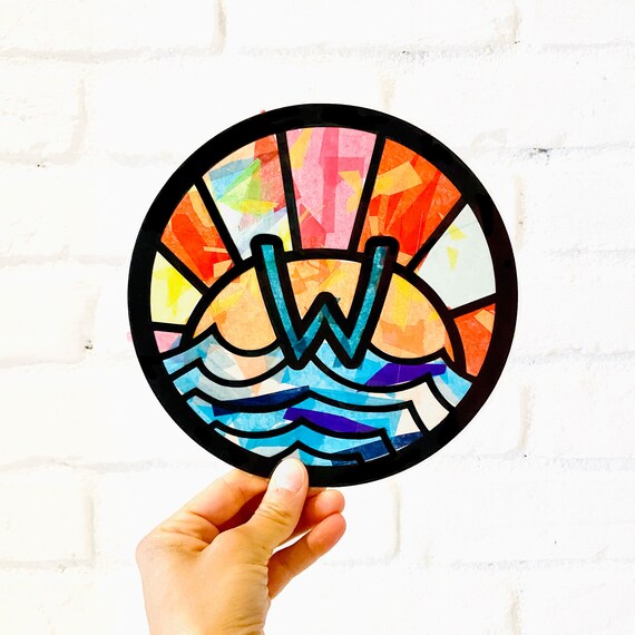 Ocean Sunrise Monogram Suncatcher Kit Craft Kits for Kids Etsy