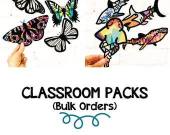 Bulk Spring and Summer Crafts for Kids, Butterfly Suncatcher Kits for School Party