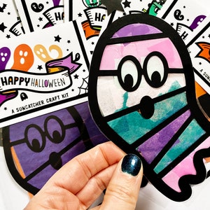 Halloween Craft Kits for Kids, Spooky Cute Ghost Suncatcher for