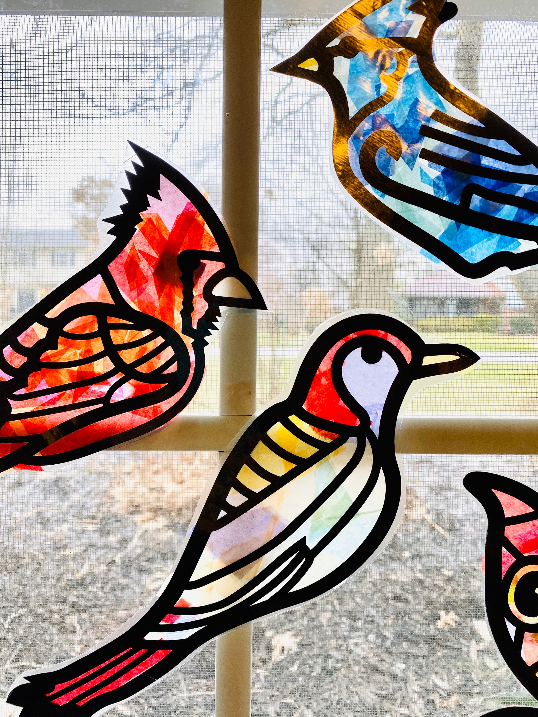 Birds suncatcher kit arts and crafts kit stained glass Etsy