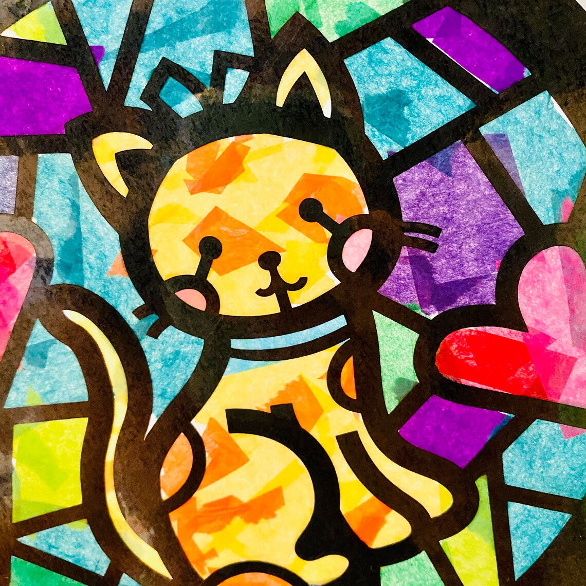 Big Cat Suncatcher Kit Kids Craft Kit DIY Kit Craft Kit Etsy Canada