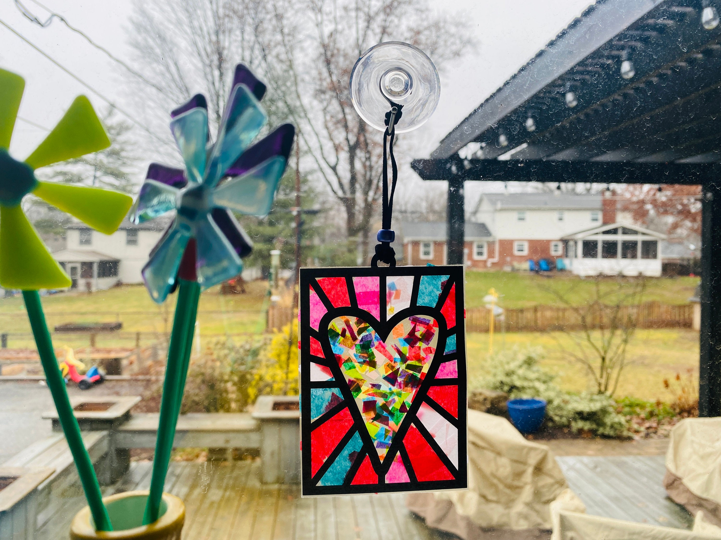 Valentine Craft Tissue Paper Stained Glass Heart – Wee Folk Art