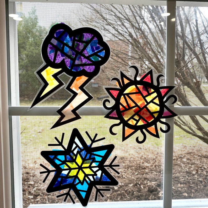 Weather Suncatcher Kit, Preschool Nature Lesson Supplement, Montessori ...
