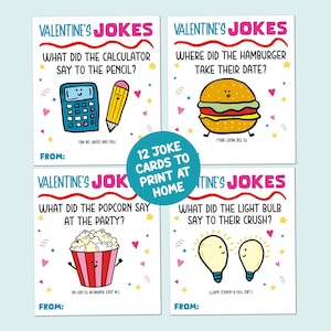 Cartes de Saint-Valentin à imprimer, drôle de carte de Saint-Valentin pour enfants, étiquettes de Saint-Valentin pour l'école, étiquettes à imprimer pour la Saint-Valentin, blagues boîte à lunch