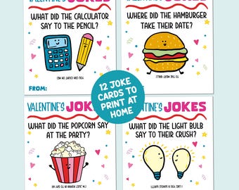 Joke Valentines Day Cards Printable, Kids Funny Valentine's Day Card, School Valentine Tags, Valentine's Day Printable Tags, Lunchbox Jokes