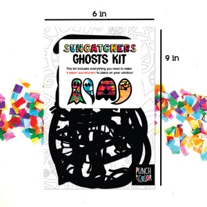 Ghosts suncatcher kit Halloween craft kids craft kit Halloween window decor halloween party stained glass spooky decor image 2