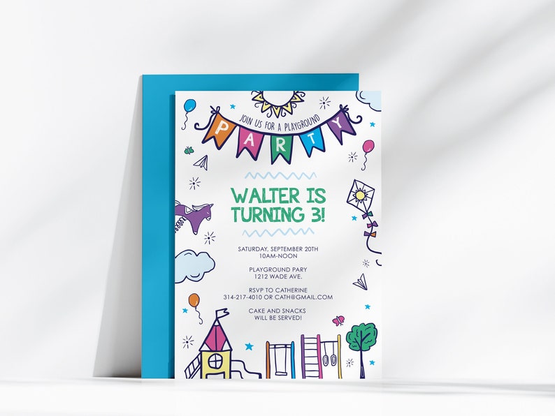 Playground birthday invitation template.