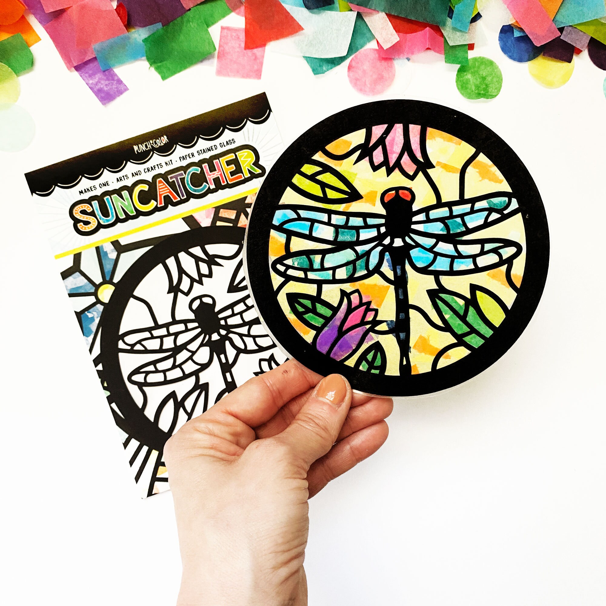 Dragonfly Suncatcher Craft Kit, Insect Birthday Party Favors, Bug