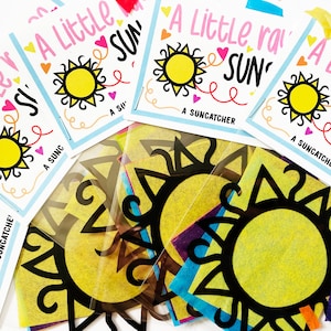 Sunshine mini suncatcher kit - you are my sunshine birthday party favors - small gifts for kids - happiness and cheer up gift for friends