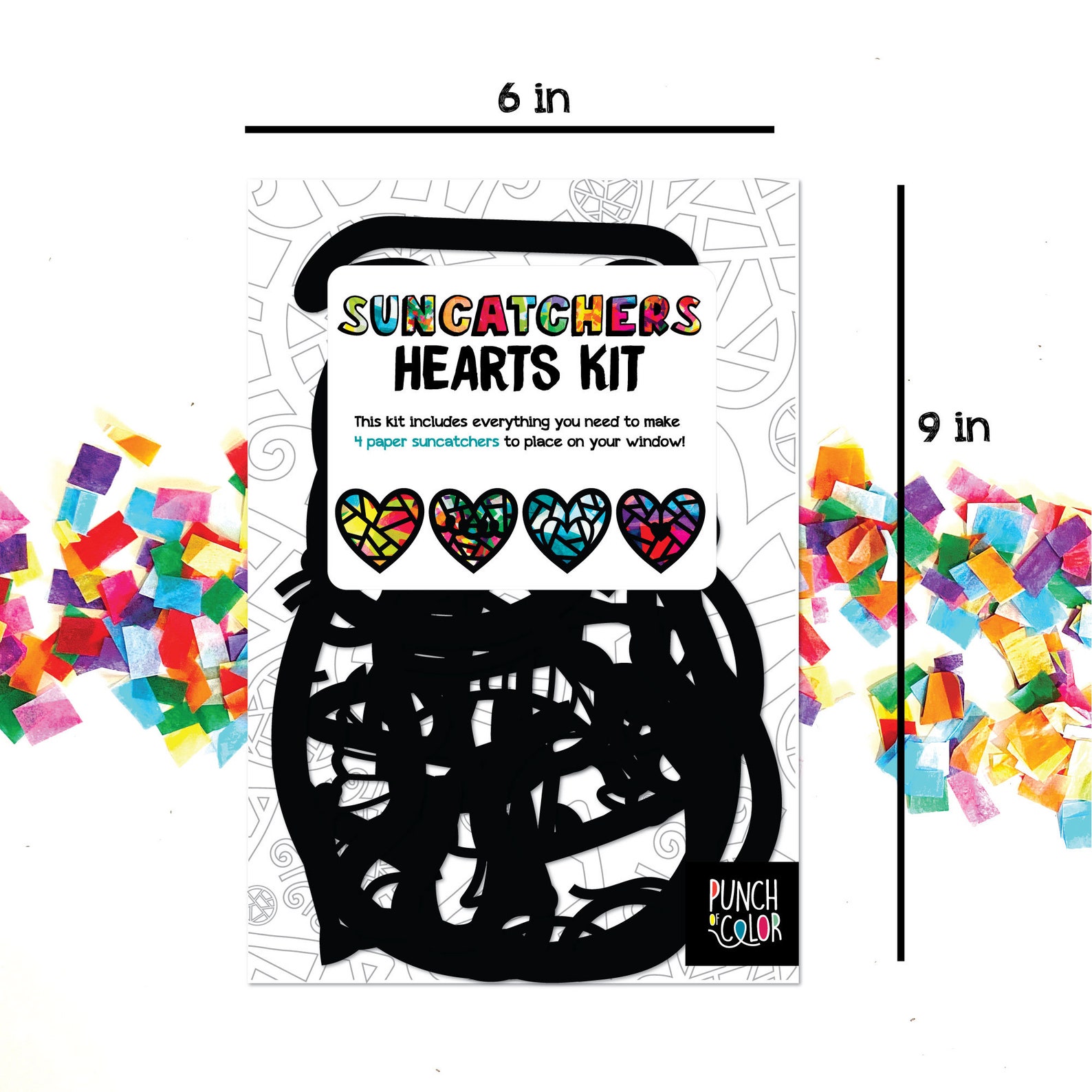 Hearts Suncatcher Kit Kids Craft Kit Stained Glass Hearts Etsy