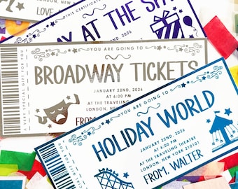Personalized Birthday or Holiday Gift Event Ticket, Foil Custom Gift Voucher, Large Gift Certificate for Experience Event, Anniversary Gift