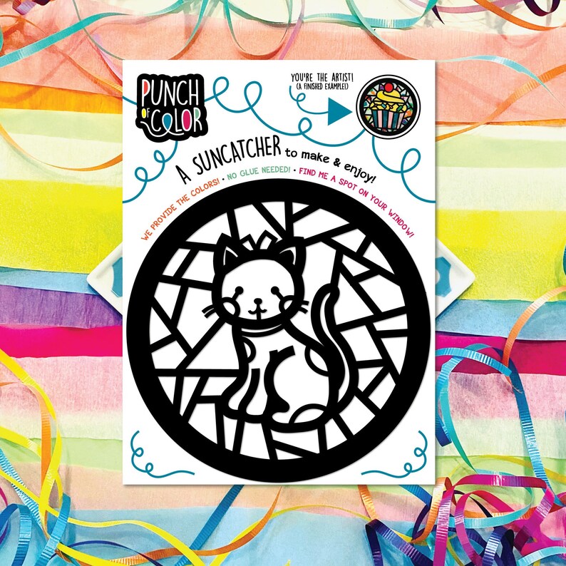 Cat Suncatcher Kit Craft Kits for Kids or Adult Kitty Cat Etsy