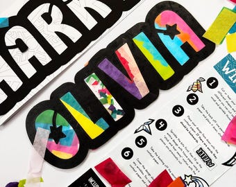 Personalized suncatcher making arts and crafts kit for kids and toddlers, birthday gift for boy or girl, simple art kit for school