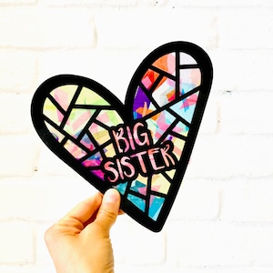 Big Sister Suncatcher Kit - big sister gift - big brother gift - kids craft kit - personalized gift for new sibling - DIY arts and crafts