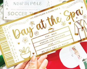 A Day at the Sap Gold Foil Voucher,  Personalized Gift for Mom or Mother's Day