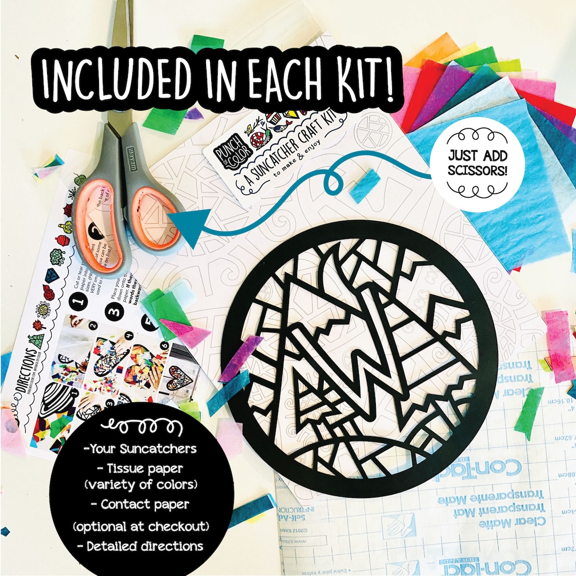 Rainbow Monogram Suncatcher Kit Kids Arts and Craft Kit Etsy