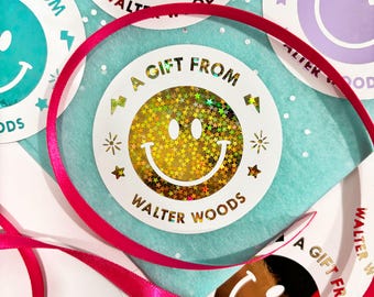 Foil Happy Birthday Gift Stickers, Personalized Gift Tags for Boys, Tween A Gift for You Colorful Labels