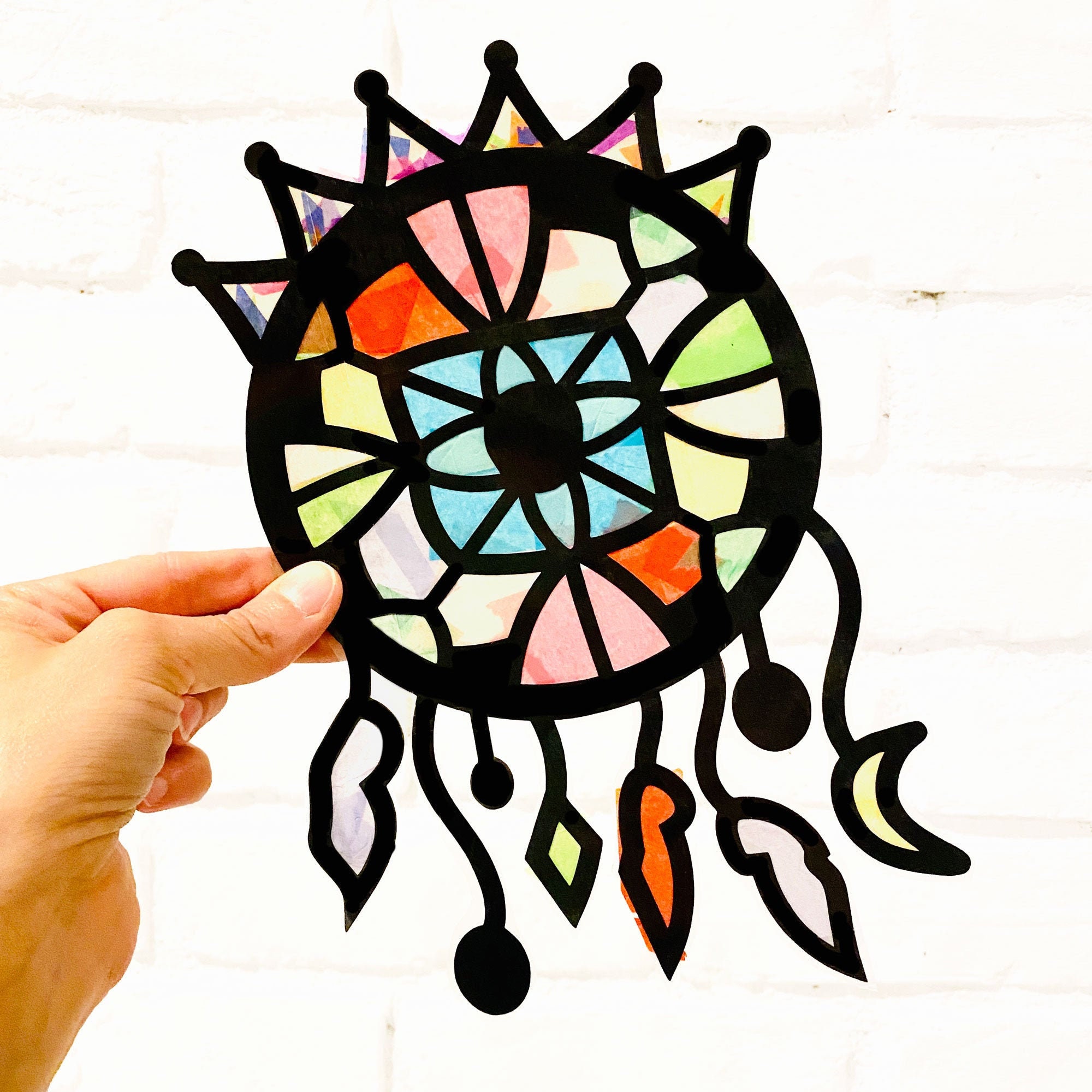 Dreamcatcher Suncatcher Kit Kids or Adult Arts and Crafts Kit DIY Gift for  Kids Bohemian Party Favors Window Decal for Kids 
