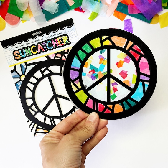Peace Sign Suncatcher Craft Kit: Hippie Party Favor - Etsy
