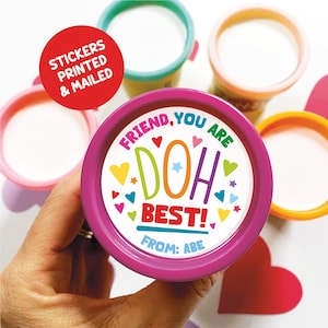 20 stickers You are DOH Best Favor, Clay Dough Play-label gedrukt, sticker regenboog verjaardagsfeestje gunst, gunstlabels verjaardagsfeestje kinderen