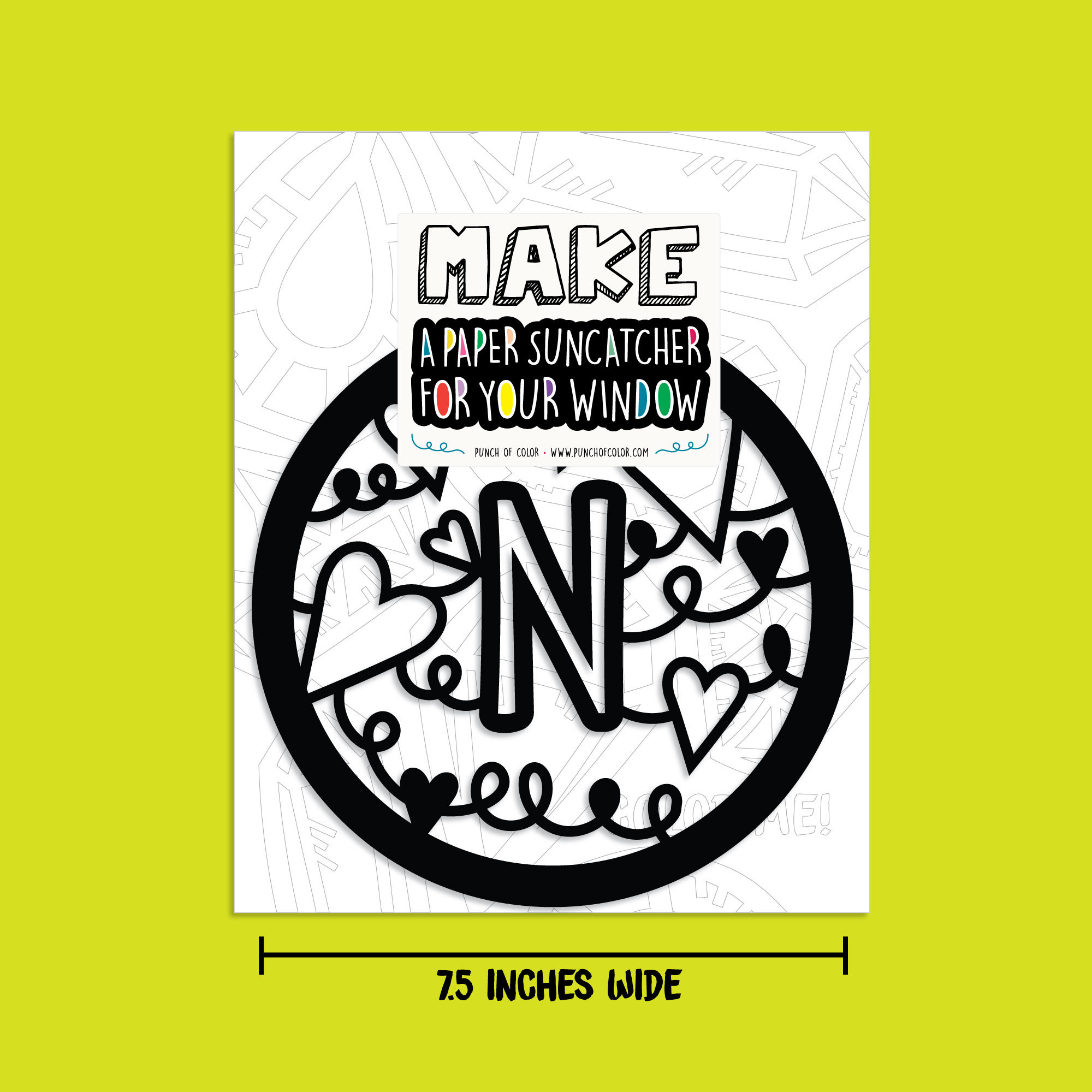 Hearts Monogram Suncatcher Kit Kids Craft Kit Stained Etsy