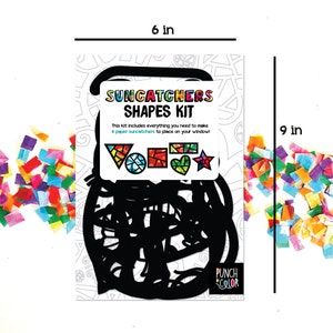 Learning shapes suncatcher kit educational preschool craft homeschool curriculum kids stained glass tissue paper toddler project image 2
