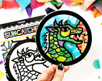 Dragon DIY art kit party activity, Dragon birthday party favors, Magical Adventure fairy tale birthday craft