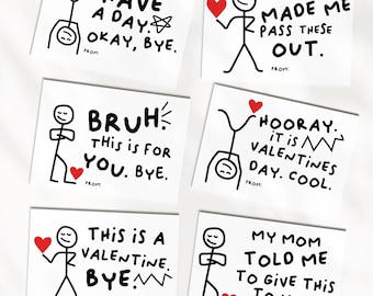 Funny Kids Valentine's Day Cards, Printable Classroom Valentine, Bruh Digital Valentine, School Valentines, Boys Valentines, Slang Valentine