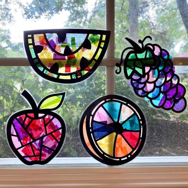 Fruit suncatcher kit kids craft kit DIY craft kit gifts Etsy